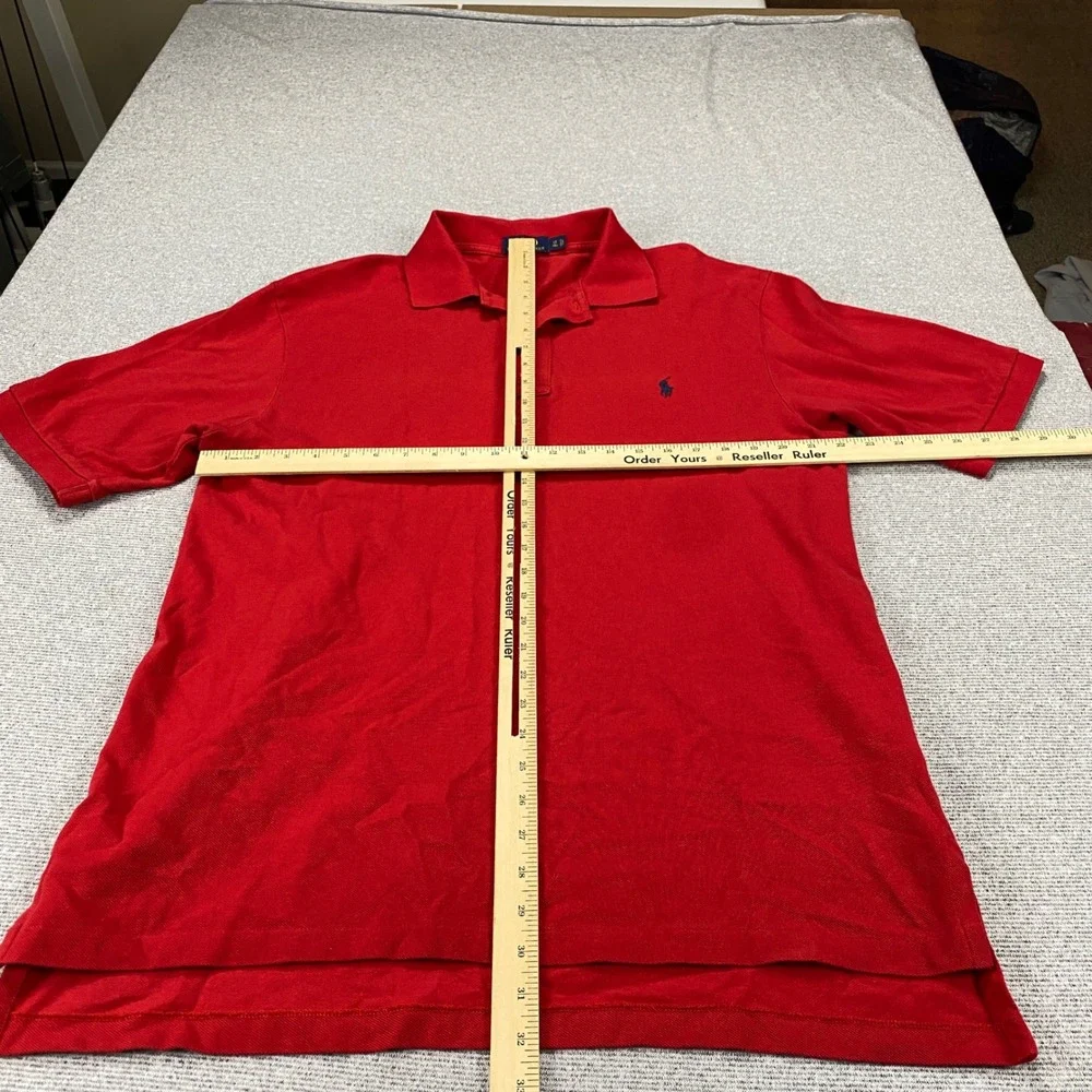 Polo Ralph Lauren Mens LT Tall Red Short Sleeve Pique Cotton Polo Shirt Pony - Picture 7 of 11